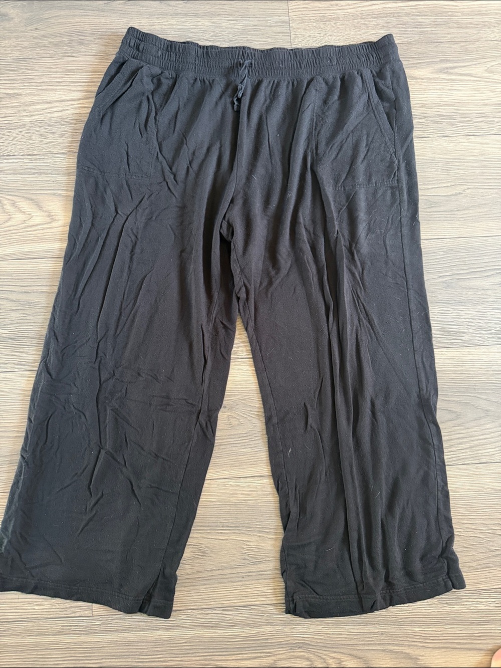 Terra & Sky Black Flare Lounge Pants with Drawstring